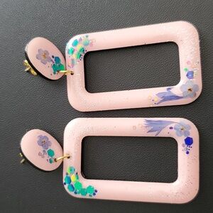 Hand-made Hand Crafted Floral Vibes Resin Earrings New